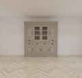 Buffetschrank Bloemendaal - 210x50x220H cm - geschlossene Türen und Vitrinendrehtüren im Oberschrank - 5 Soft-Close-Schubladen