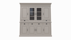 Buffetschrank Bloemendaal - 210x50x220H cm - geschlossene Türen und Vitrinendrehtüren im Oberschrank - 5 Soft-Close-Schubladen