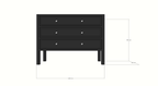 Kommode/Kommode - 120x50x90H cm - 3 Soft-Close-Schubladen - auf Beinen