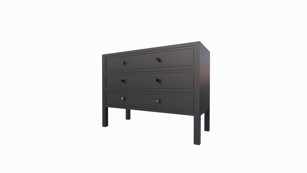 Kommode/Kommode - 120x50x90H cm - 3 Soft-Close-Schubladen - auf Beinen
