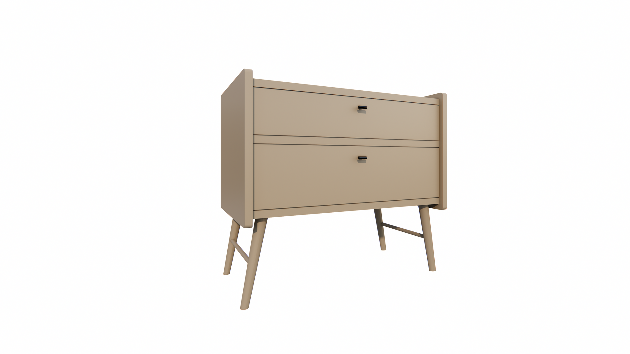 Bowen Sideboard - 100x55x90H cm - 2 Soft-Close-Schubladen - auf runden Holzbeinen