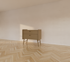 Bowen Sideboard - 100x55x90H cm - 2 Soft-Close-Schubladen - auf runden Holzbeinen