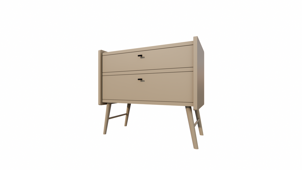 Bowen Sideboard - 100x55x90H cm - 2 Soft-Close-Schubladen - auf runden Holzbeinen