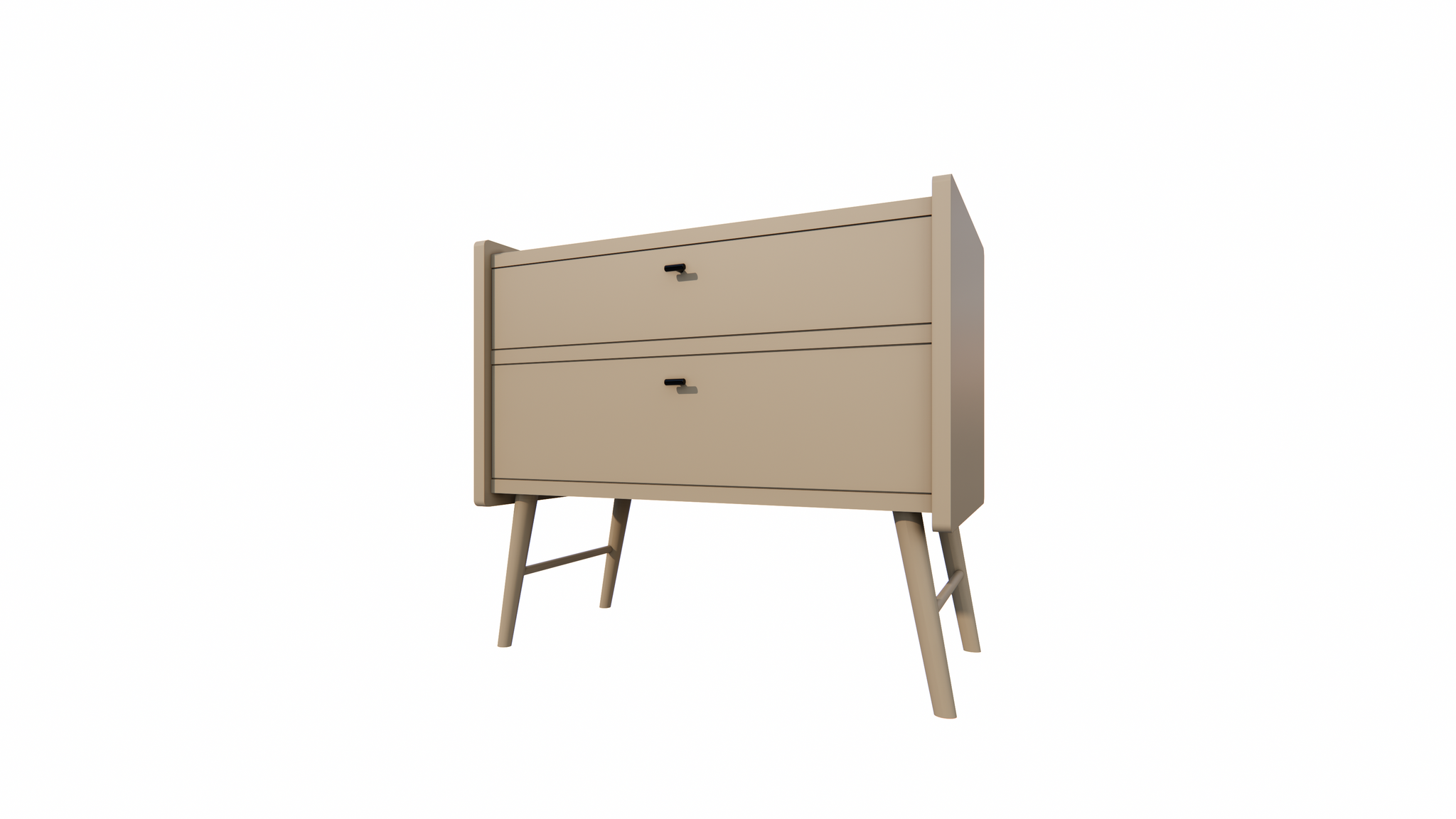 Bowen Sideboard - 100x55x90H cm - 2 Soft-Close-Schubladen - auf runden Holzbeinen