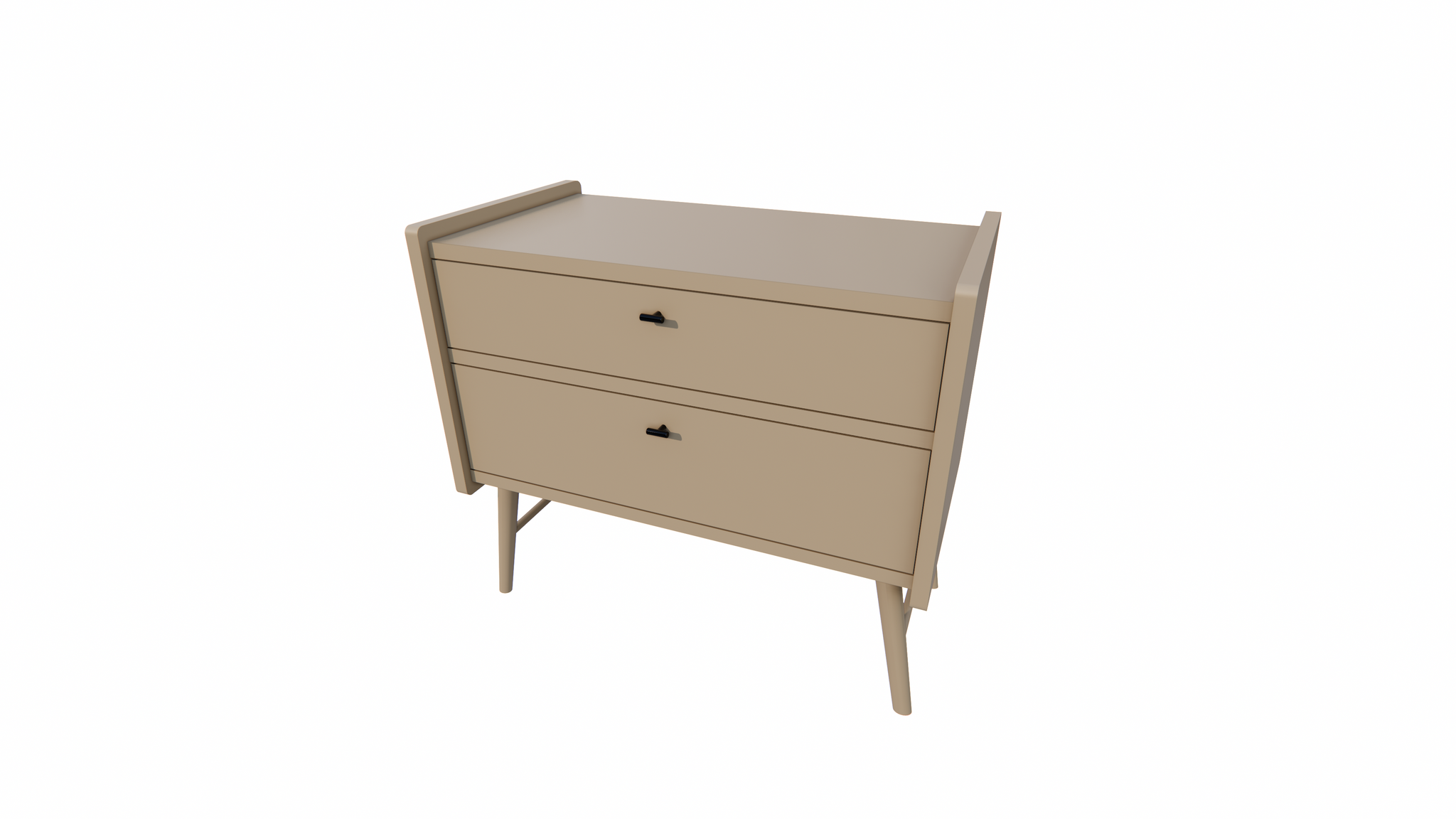 Bowen Sideboard - 100x55x90H cm - 2 Soft-Close-Schubladen - auf runden Holzbeinen