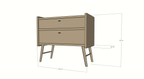 Bowen Sideboard - 100x55x90H cm - 2 Soft-Close-Schubladen - auf runden Holzbeinen