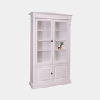 Vitrine Breda - 120x40x200H cm - 2 Vitrinentüren mit Scharnieren - 2 geschlossene Türen mit Scharnieren