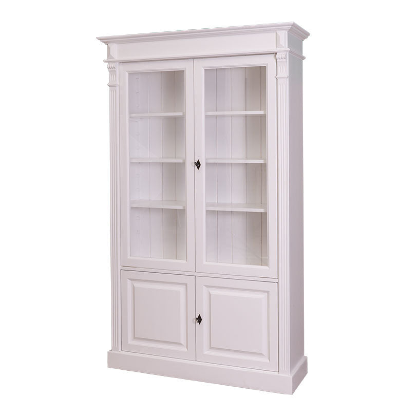 Vitrine Breda - 120x40x200H cm - 2 Vitrinentüren mit Scharnieren - 2 geschlossene Türen mit Scharnieren
