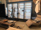 Brighton Bibliothek - Bücherregal - 330x40x240H cm - zerlegbar - mit Stange und Leiter - 330x40x240H cm - 16 verstellbare Einlegeböden - 4 Schubladen mit Soft Close
