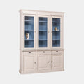 Buffetschrank Brüssel - 185x50x240H - 3 Flügeltüren für Vitrinen - 3 geschlossene Flügeltüren - verstellbare Einlegeböden