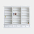 Classy Library Bücherregal - 300x43x240H cm - 18 verstellbare Bücherregale - 6 Schubladen