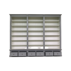 Classy Library Bücherregal - 300x43x240H cm - 18 verstellbare Bücherregale - 6 Schubladen