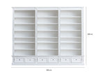 Classy Library Bücherregal - 300x43x240H cm - 18 verstellbare Bücherregale - 6 Schubladen