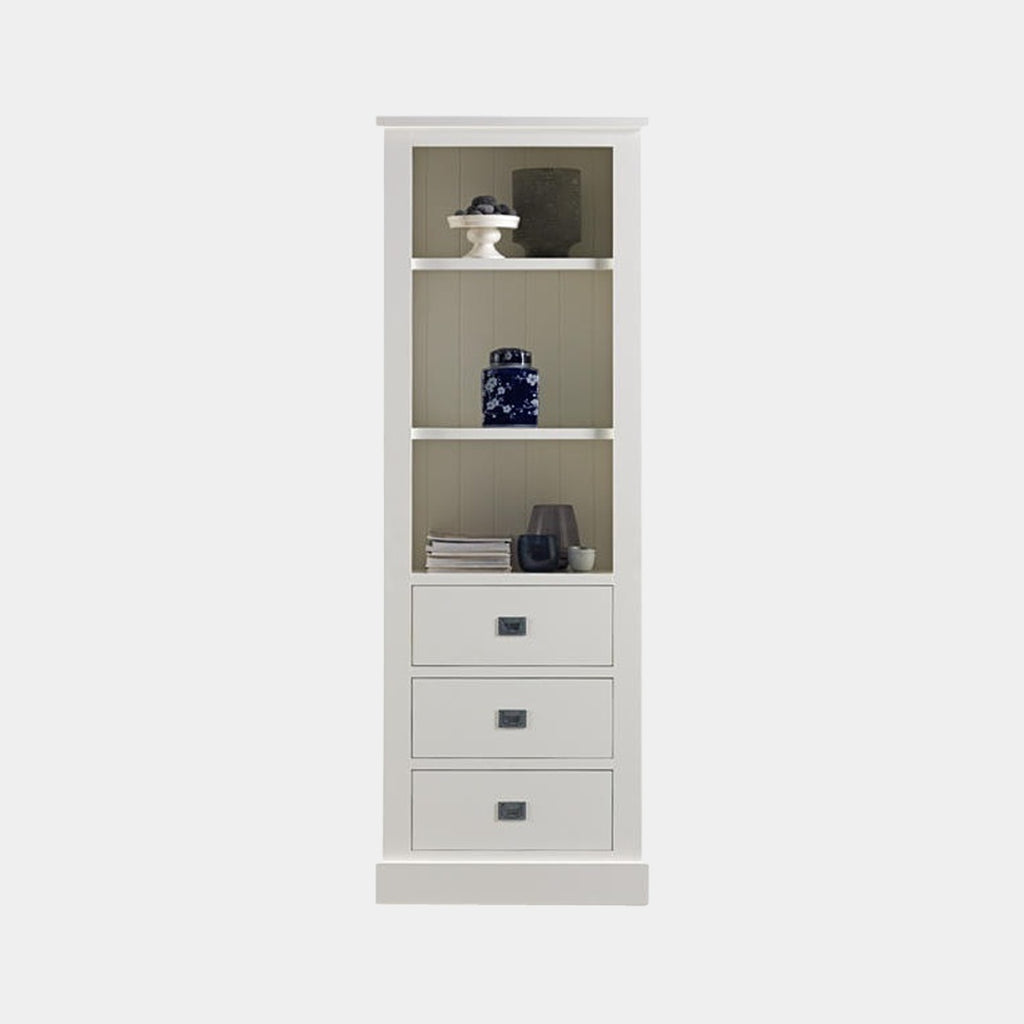 Bücherregal Island 09 - 75x40x215H cm - 2 Fachböden - 3 Soft-Close-Schubladen