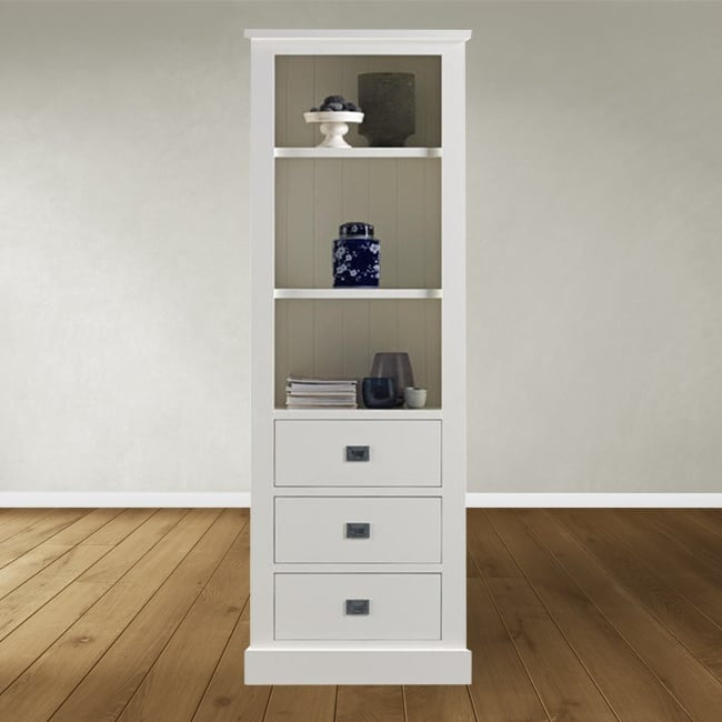 Bücherregal Island 09 - 75x40x215H cm - 2 Fachböden - 3 Soft-Close-Schubladen