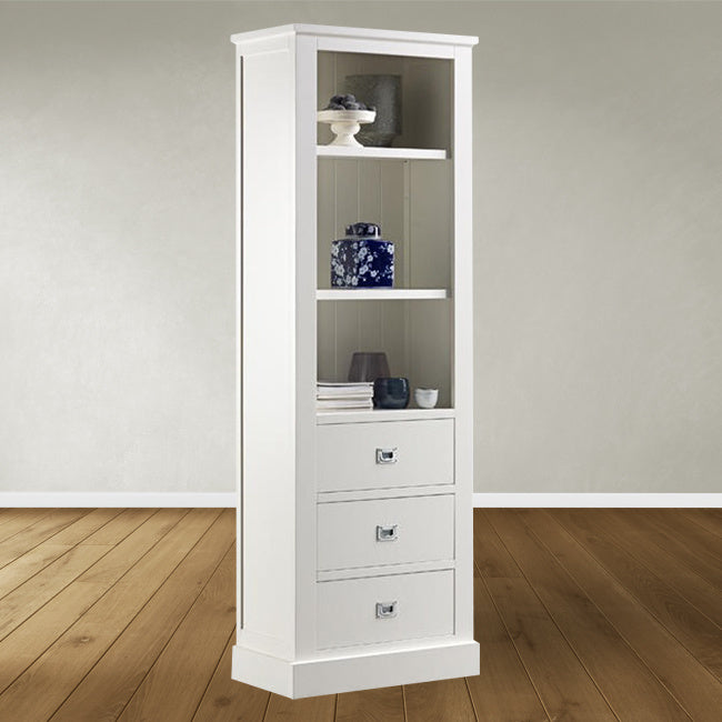 Bücherregal Island 09 - 75x40x215H cm - 2 Fachböden - 3 Soft-Close-Schubladen