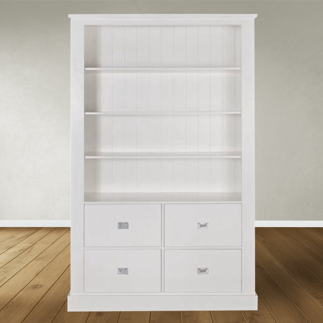 Bücherregal Island 10 - 120x40x215H cm - 3 Einlegeböden - 4 Soft-Close-Schubladen