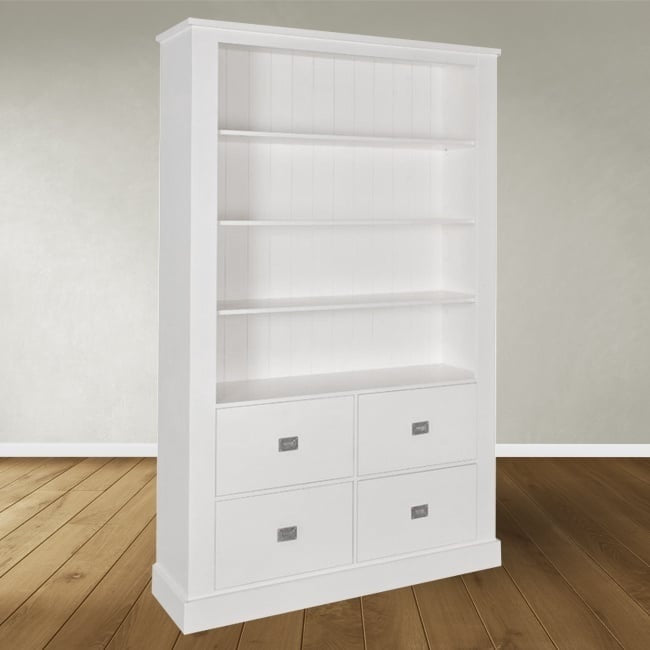 Bücherregal Island 10 - 120x40x215H cm - 3 Einlegeböden - 4 Soft-Close-Schubladen