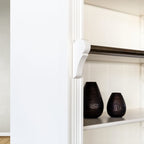 Bücherregal Melena del Sur - 200x40x240H cm - mit Stange und Leiter - 10 Fachböden - 2 ausziehbare Fachböden - 4 geschlossene Flügeltüren - verstellbare Fachböden