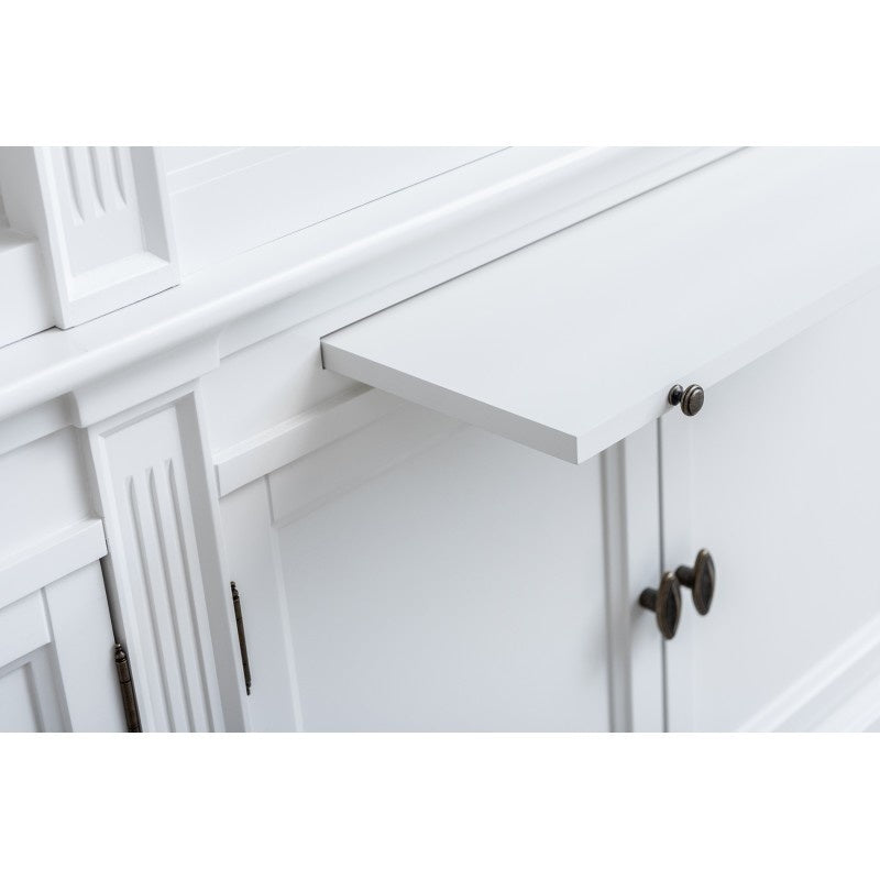 Bücherregal Melena del Sur - 400x43x240H cm - 20 Fachböden - 2 ausziehbare Fachböden - 8 geschlossene Flügeltüren - verstellbare Fachböden