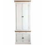 Bücherregal Moon - 100x43x240H cm - mit Eiche - 4 geschlossene Flügeltüren - 1 ausziehbarer Fachboden