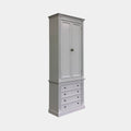 Bücherregal Royal - 100x43x240H cm - 2 geschlossene Flügeltüren - 4 Schubladen - verstellbare Einlegeböden