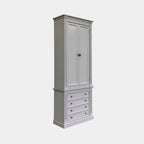 Bücherregal Royal - 100x43x240H cm - 2 geschlossene Flügeltüren - 4 Schubladen - verstellbare Einlegeböden