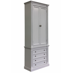 Bücherregal Royal - 100x43x240H cm - 2 geschlossene Flügeltüren - 4 Schubladen - verstellbare Einlegeböden