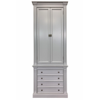 Bücherregal Royal - 100x43x240H cm - 2 geschlossene Flügeltüren - 4 Schubladen - verstellbare Einlegeböden