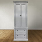 Bücherregal Royal - 100x43x240H cm - 2 geschlossene Flügeltüren - 4 Schubladen - verstellbare Einlegeböden