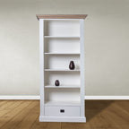 Bücherregal Sara 05 - 100x46x206H cm - Rahmen aus Eiche - 4 Fachböden - 1 Schublade mit Soft-Close