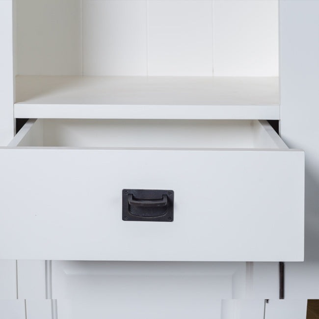 Bücherregal Sara 06 - 76x46x206H cm - Rahmen aus Eichenholz - 2 Einlegeböden - 1 Soft-Close-Schublade - 1 geschlossene Flügeltür