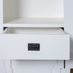 Bücherregal Sara 06 - 76x46x206H cm - Rahmen aus Eichenholz - 2 Einlegeböden - 1 Soft-Close-Schublade - 1 geschlossene Flügeltür