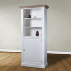 Bücherregal Sara 07 - 96x46x206H cm - Rahmen aus Eiche - 2 Fachböden - 1 geschlossene Flügeltür