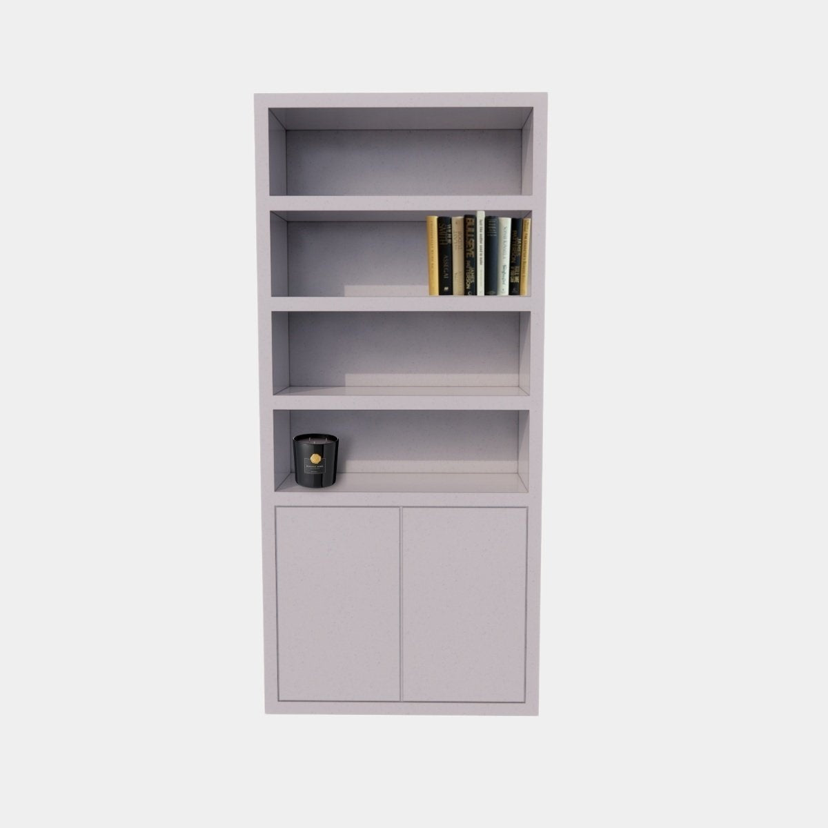 Bücherregal / Regalschrank Stellenbosch - 100x40x220H cm - schlankes Design -2 grifflose Türen - offene Regale