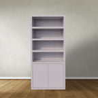 Bücherregal / Regalschrank Stellenbosch - 100x40x220H cm - schlankes Design -2 grifflose Türen - offene Regale