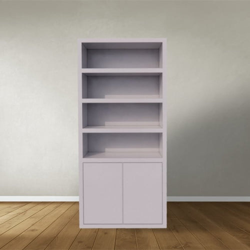 Bücherregal / Regalschrank Stellenbosch - 100x40x220H cm - schlankes Design -2 grifflose Türen - offene Regale