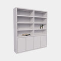 Bücherregal / Regalschrank Stellenbosch - 200x40x220H cm - schlankes Design - 4 grifflose Türen - offene Regale