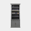 Privatbibliothek - Bücherregal - 100x43x240H cm - 5 Fachböden - Spule und Stange - 2 Schubladen - 2 geschlossene Flügeltüren - verstellbare Fachböden