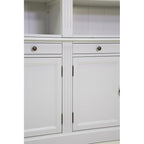 Privatbibliothek - Bücherregal - 200x43x240H cm - mit Stange und Leiter - verstellbare Einlegeböden - 10 Einlegeböden - 4 Schubladen - 4 geschlossene Flügeltüren