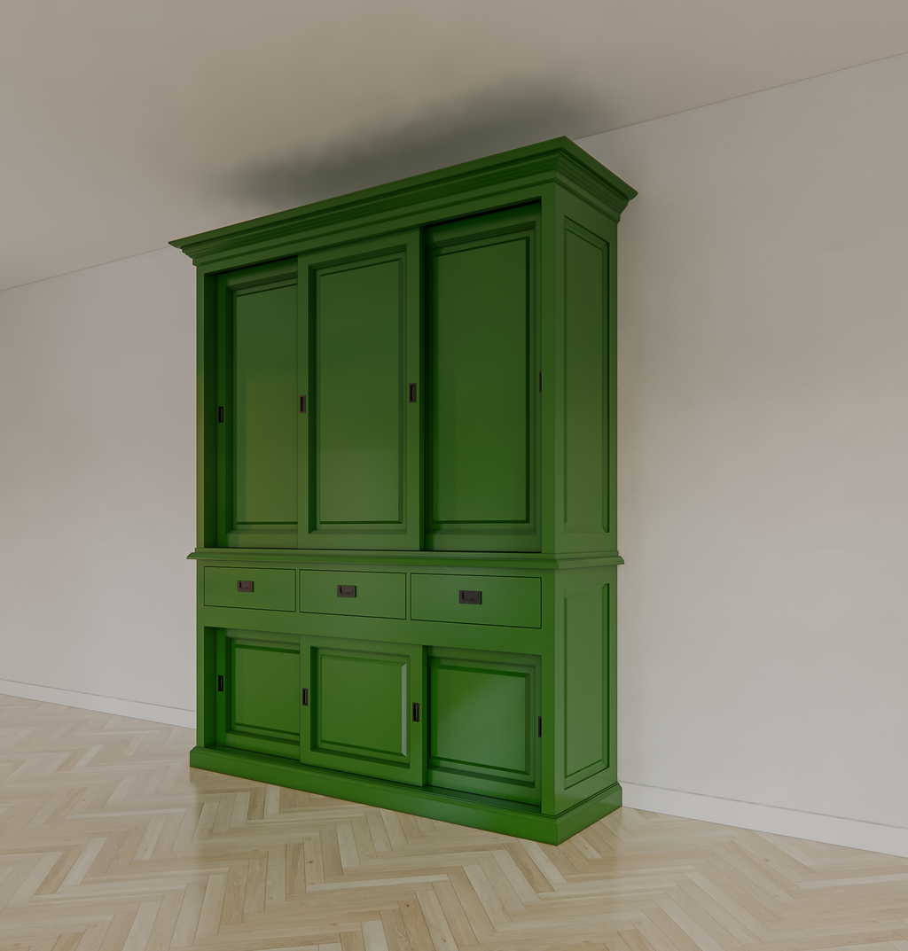 Buffetschrank Buenos Aires - 180x50x230H cm - geschlossene Türen - 6 Schiebetüren - 3 Soft-Close-Schubladen