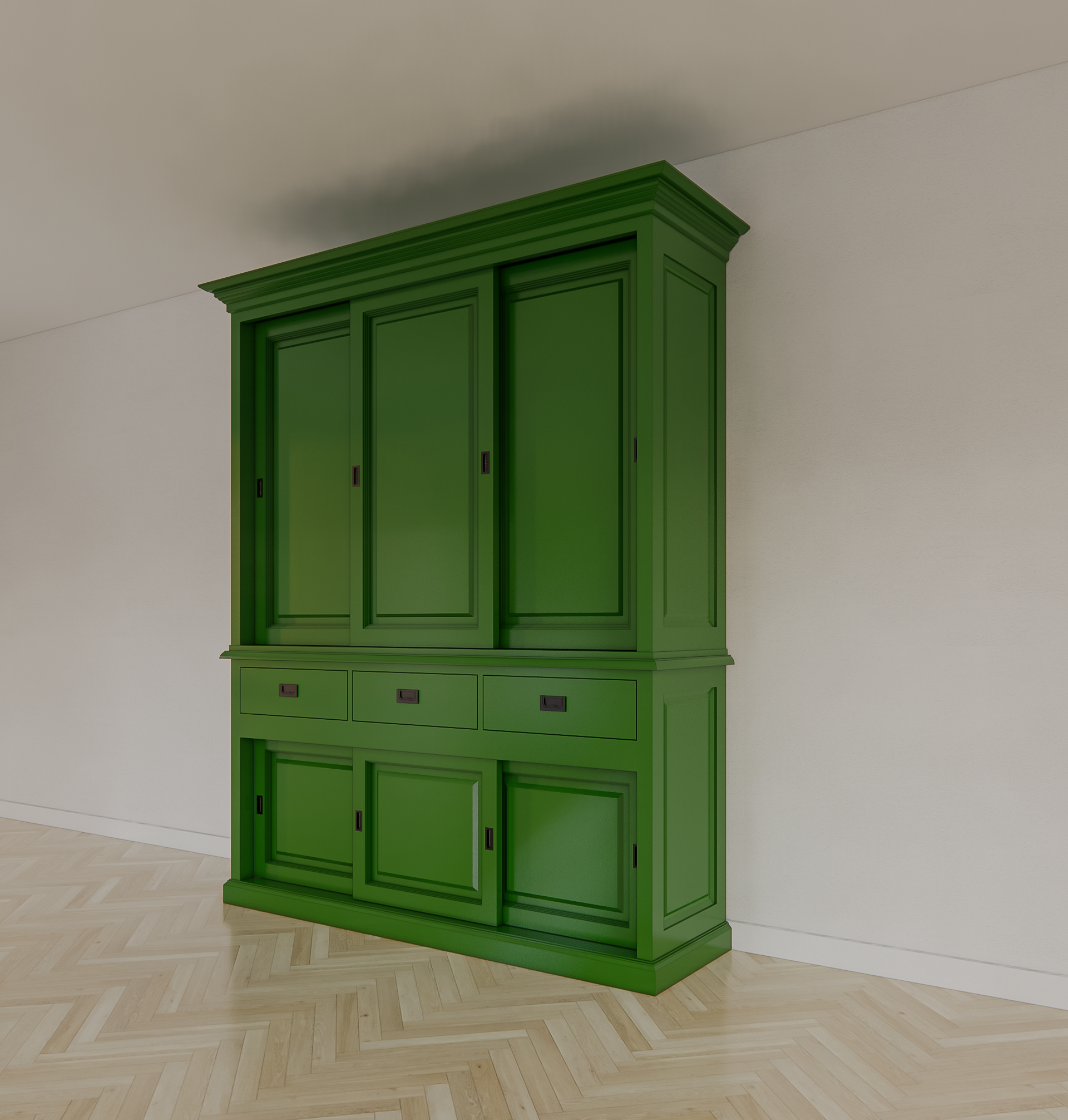 Buffetschrank Buenos Aires - 180x50x230H cm - geschlossene Türen - 6 Schiebetüren - 3 Soft-Close-Schubladen