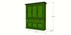 Buffetschrank Buenos Aires - 180x50x230H cm - geschlossene Türen - 6 Schiebetüren - 3 Soft-Close-Schubladen