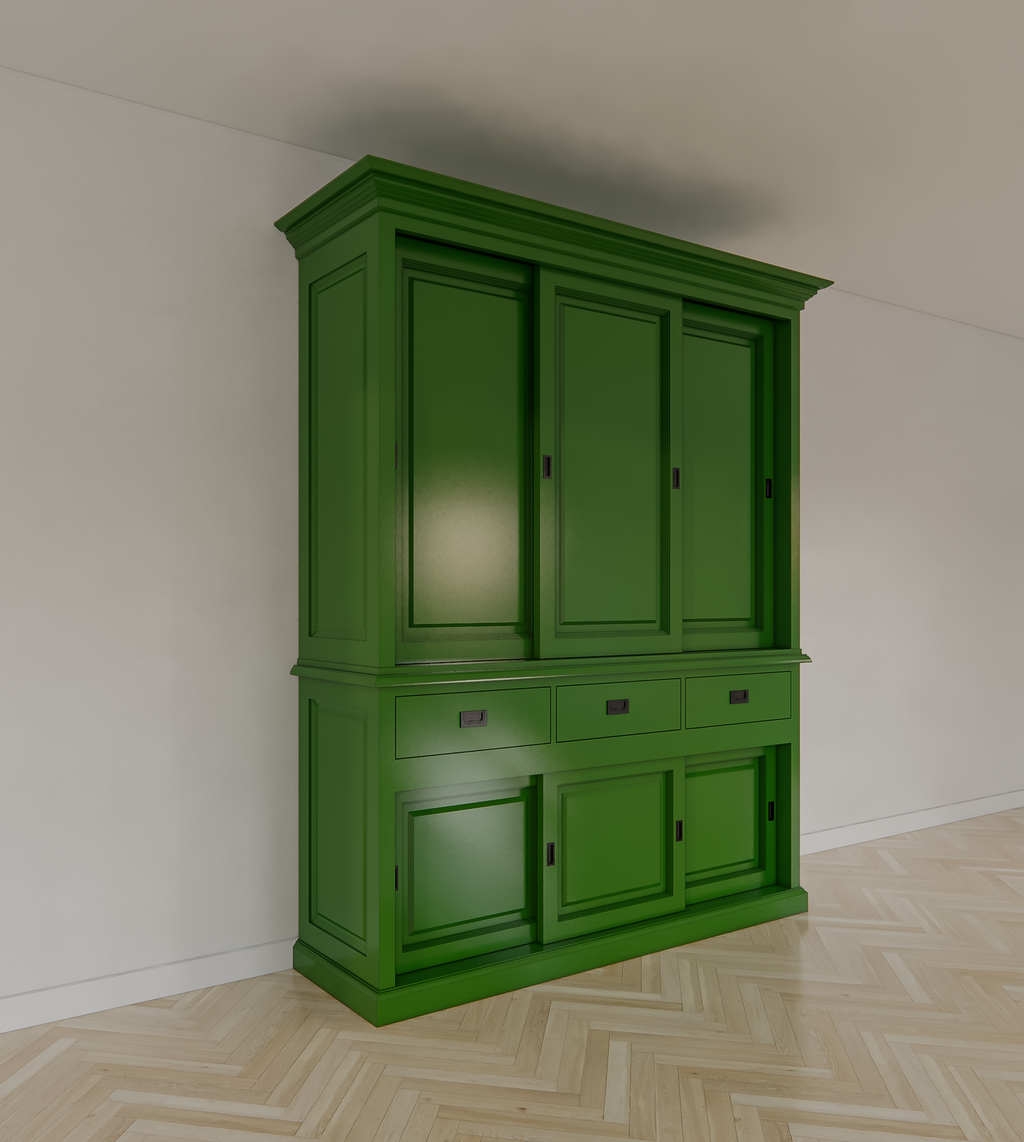 Buffetschrank Buenos Aires - 180x50x230H cm - geschlossene Türen - 6 Schiebetüren - 3 Soft-Close-Schubladen