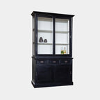 Buffetschrank Chateau - 125x45x215H cm - 2 Schiebetüren - 3 Soft-Close-Schubladen - 2 geschlossene Schiebetüren - Glasseiten