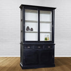Buffetschrank Chateau - 125x45x215H cm - 2 Schiebetüren - 3 Soft-Close-Schubladen - 2 geschlossene Schiebetüren - Glasseiten