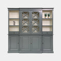 Buffetschrank San Marino - 220x50x215H cm - offene Fächer - 2 Vitrinentüren mit Kreuzen - 2 Soft-Close-Schubladen - 4 geschlossene Flügeltüren