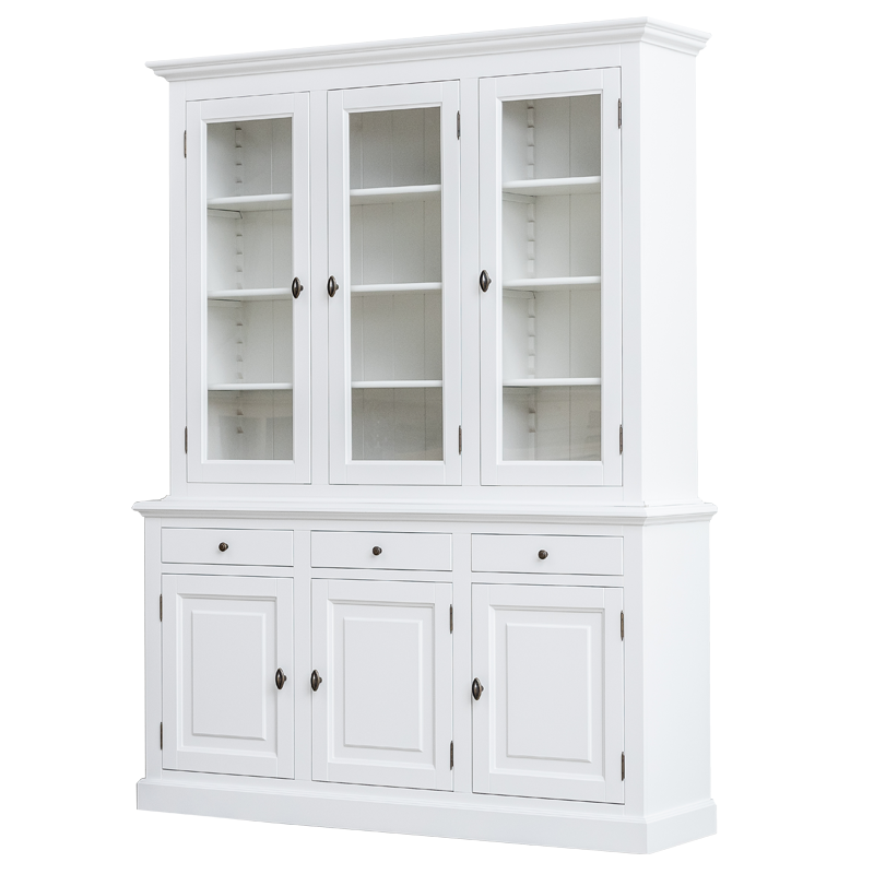 Buffetschrank Santa Fe - 177x45x230H cm - 3 Vitrinentüren mit Scharnieren - 3 Schubladen mit Soft Close - 3 geschlossene Türen mit Scharnieren - 8 Einlegeböden - verstellbare Einlegeböden
