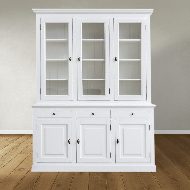 Buffetschrank Santa Fe - 177x45x230H cm - 3 Vitrinentüren mit Scharnieren - 3 Schubladen mit Soft Close - 3 geschlossene Türen mit Scharnieren - 8 Einlegeböden - verstellbare Einlegeböden
