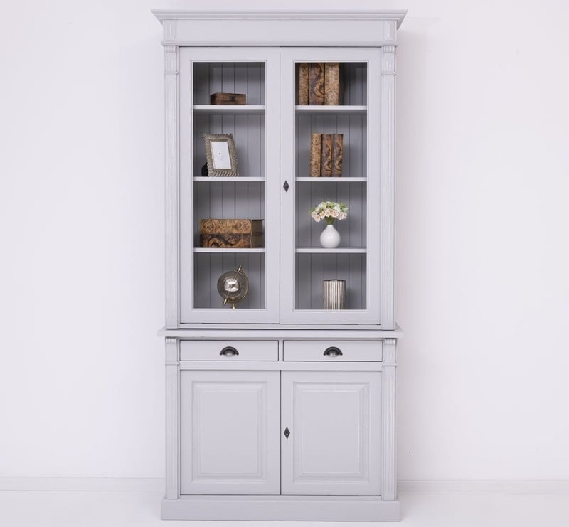 Buffetschrank Antwerpen - 130x50x240(H) cm - Vitrinentüren und geschlossene Türen